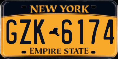 NY license plate GZK6174