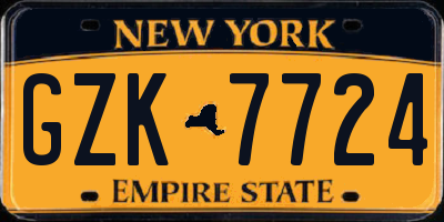NY license plate GZK7724