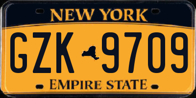 NY license plate GZK9709