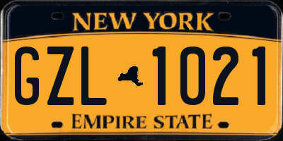 NY license plate GZL1021