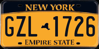 NY license plate GZL1726