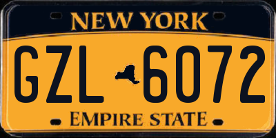 NY license plate GZL6072