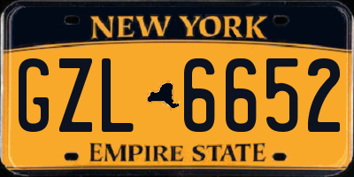 NY license plate GZL6652
