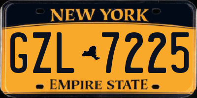 NY license plate GZL7225