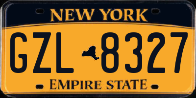 NY license plate GZL8327