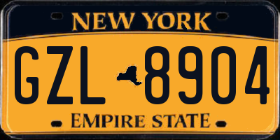 NY license plate GZL8904