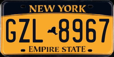 NY license plate GZL8967