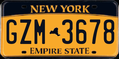 NY license plate GZM3678