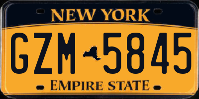 NY license plate GZM5845