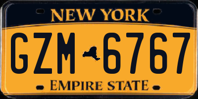 NY license plate GZM6767