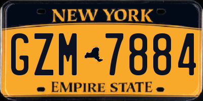 NY license plate GZM7884