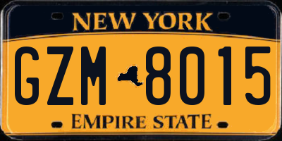 NY license plate GZM8015