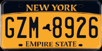 NY license plate GZM8926