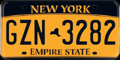 NY license plate GZN3282