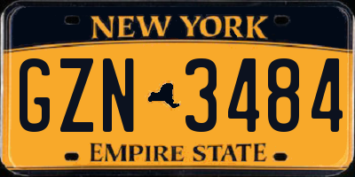 NY license plate GZN3484