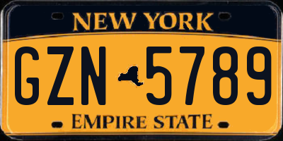 NY license plate GZN5789