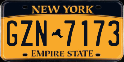 NY license plate GZN7173