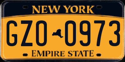 NY license plate GZO0973
