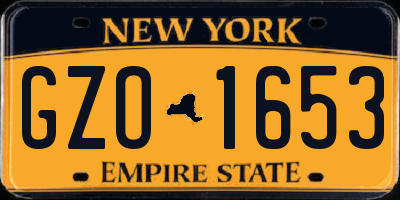 NY license plate GZO1653