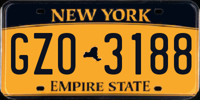 NY license plate GZO3188