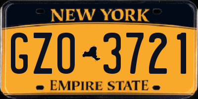 NY license plate GZO3721