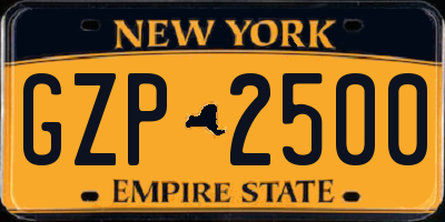 NY license plate GZP2500