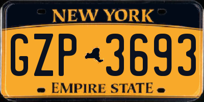 NY license plate GZP3693