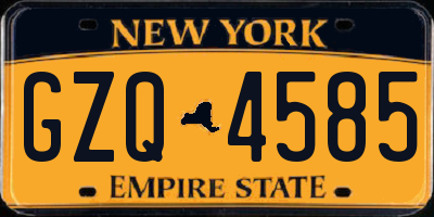 NY license plate GZQ4585
