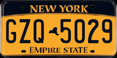 NY license plate GZQ5029