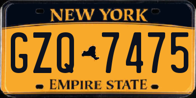 NY license plate GZQ7475