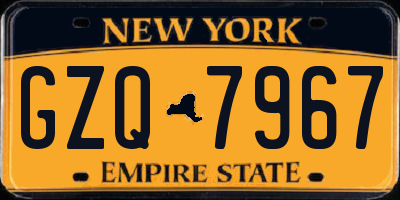 NY license plate GZQ7967