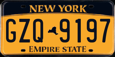 NY license plate GZQ9197