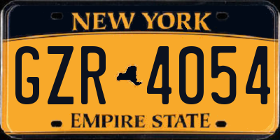 NY license plate GZR4054
