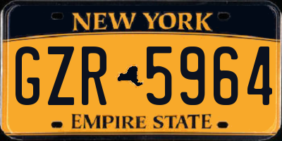 NY license plate GZR5964