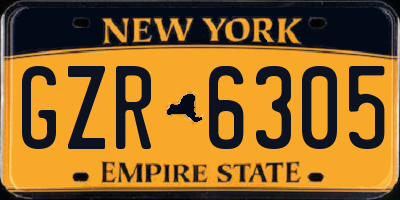 NY license plate GZR6305