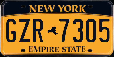 NY license plate GZR7305