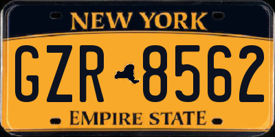 NY license plate GZR8562