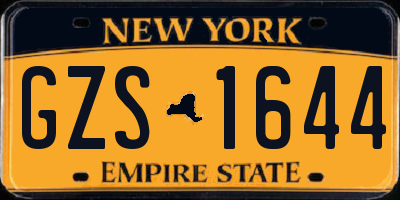 NY license plate GZS1644