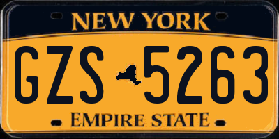 NY license plate GZS5263