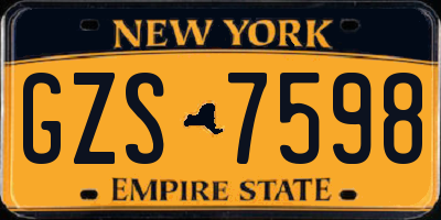 NY license plate GZS7598