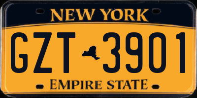 NY license plate GZT3901