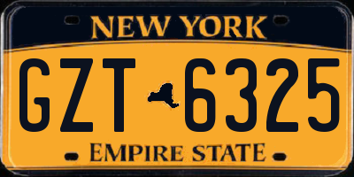NY license plate GZT6325
