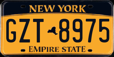 NY license plate GZT8975