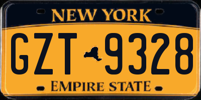 NY license plate GZT9328