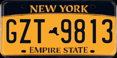 NY license plate GZT9813