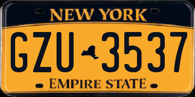 NY license plate GZU3537