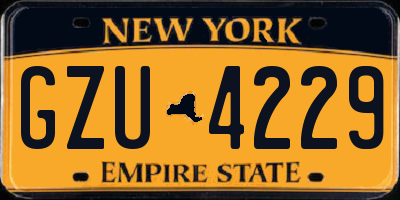 NY license plate GZU4229