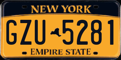 NY license plate GZU5281