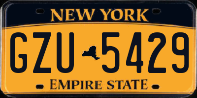 NY license plate GZU5429