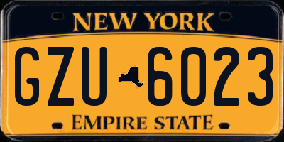 NY license plate GZU6023